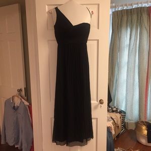 Amsale black silk dress